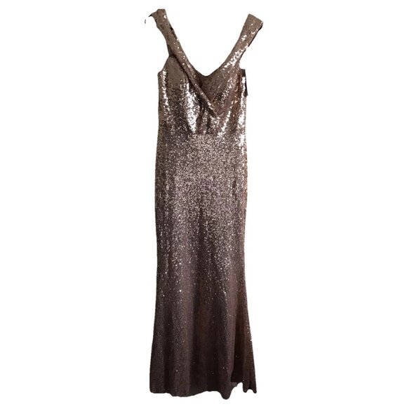 Revelry Bardot Sequin Dress Rose Gold Size 12 NWT - Picture 4 of 9